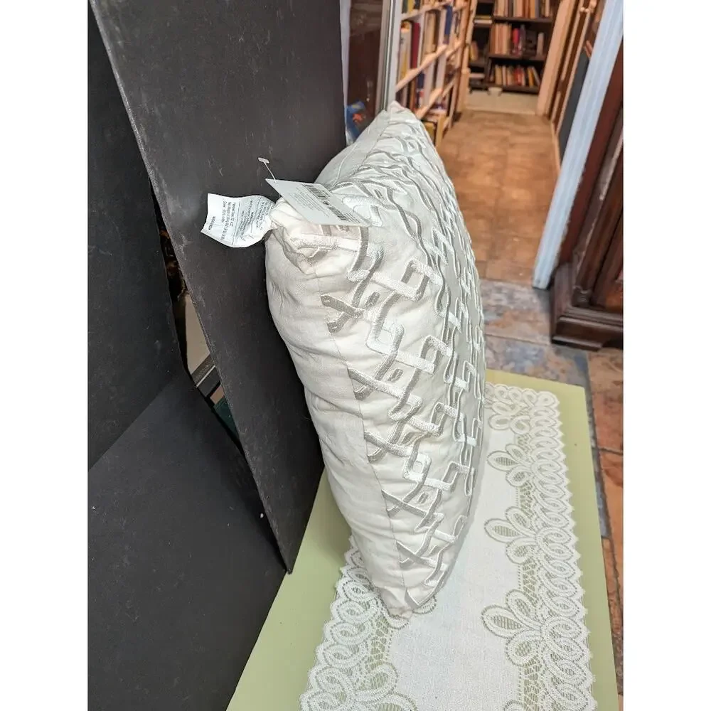 Hotel Embroidered Linen Square Decorative Pillow